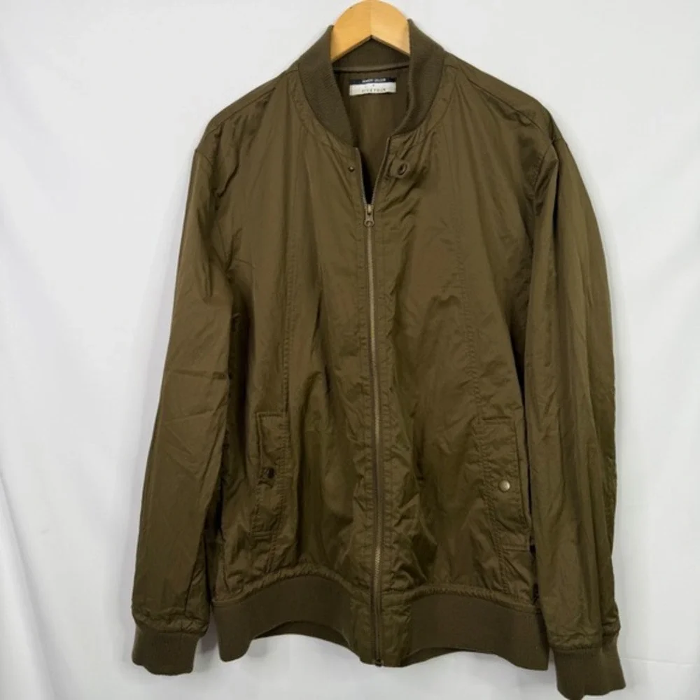 Robert Geller x Five Four Mens Bomber Jacket Olive Green Full Zip‎ XL